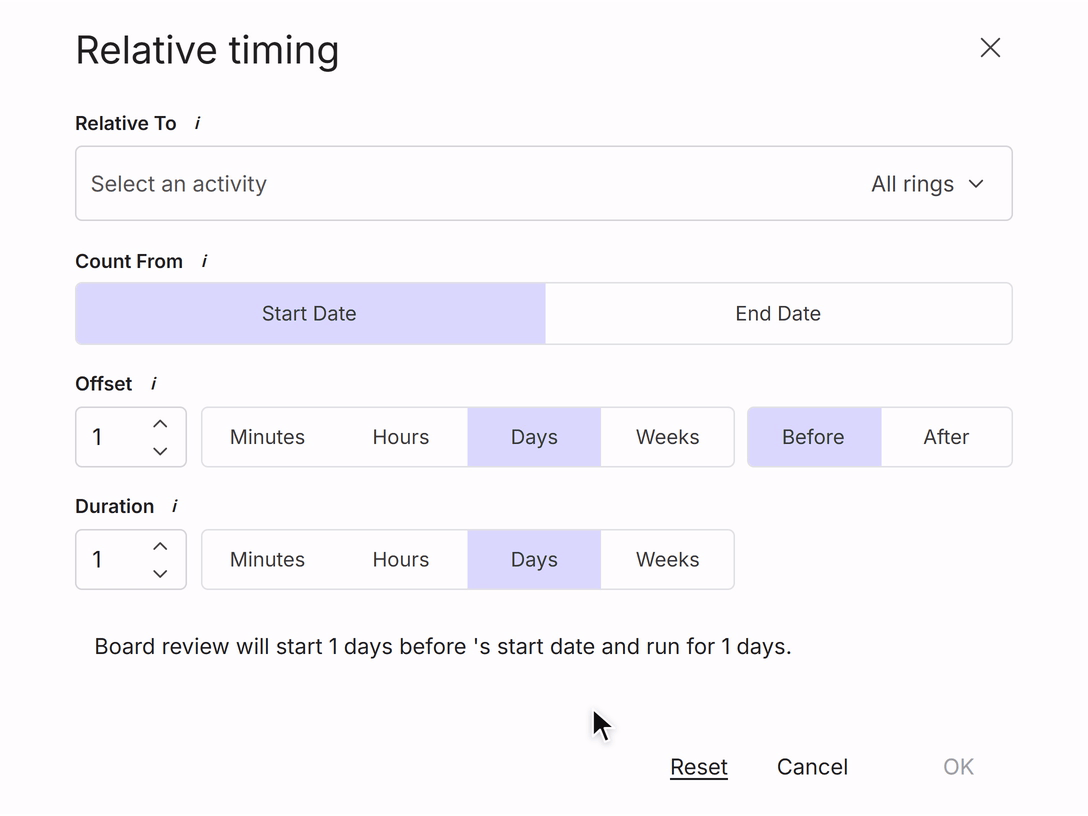 Step 2 - choose the activity