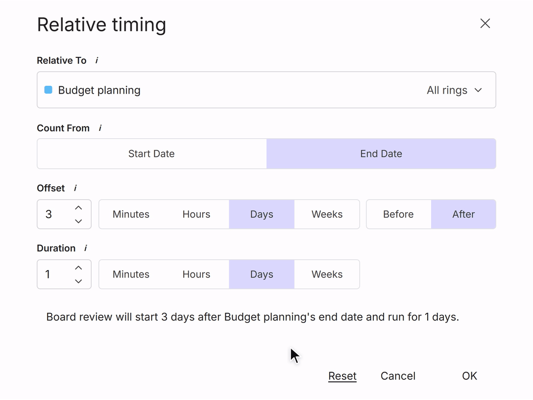 Step 4 - set the duration