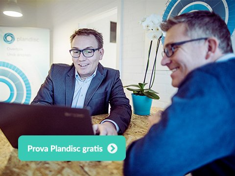 Call to action. Prova Plandisc gratis. Effektiv planering. digitalt årshjul